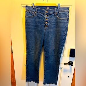 J Crew Factory essential straight leg, button zip jeans